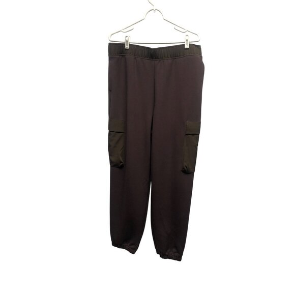 Rae Mode Brown Cargo Joggers Womens Size 1XL Elastic Waistband Cuffs Pockets NEW - Picture 1 of 11